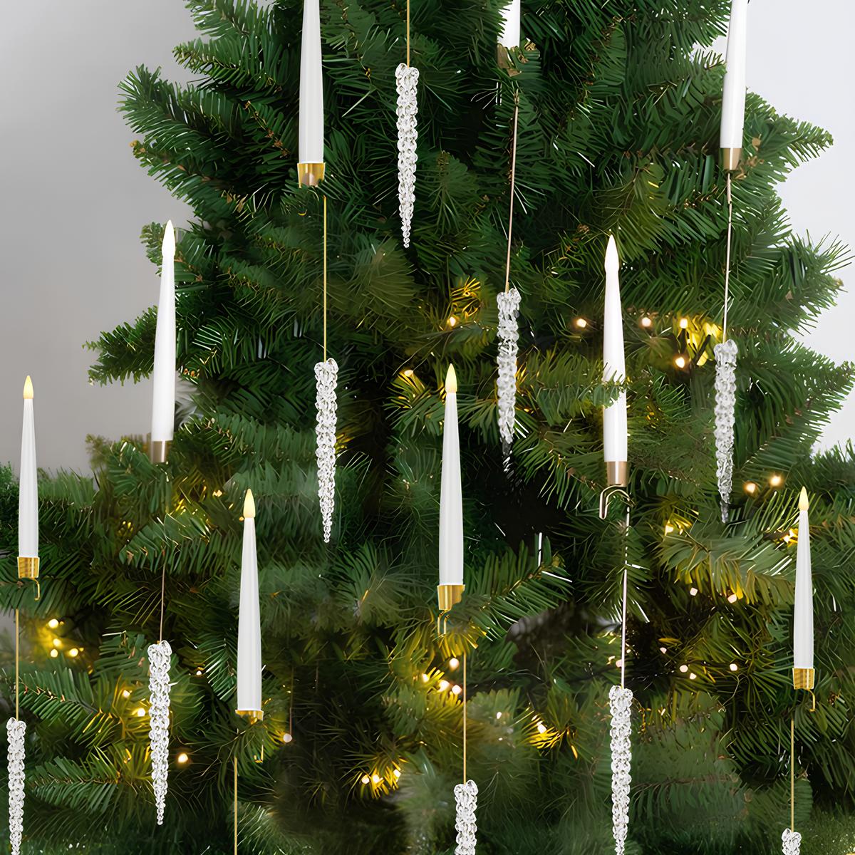 Flameless Christmas Tree Candles - Realistic Flickering Effect - Remote Control with Adjustable Brightness & Timer - 3 Lighting Modes - Safe - Mess-Free - Perfect for Holiday Decor