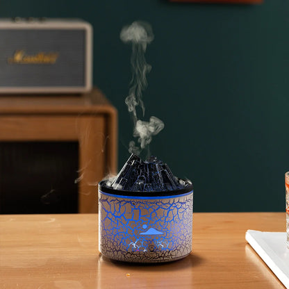 Volcano Humidifier - USB-Powered - Aromatherapy Diffuser with 7-Color Lighting - 2 Spray Modes - Hydrates Skin & Enhances Relaxation