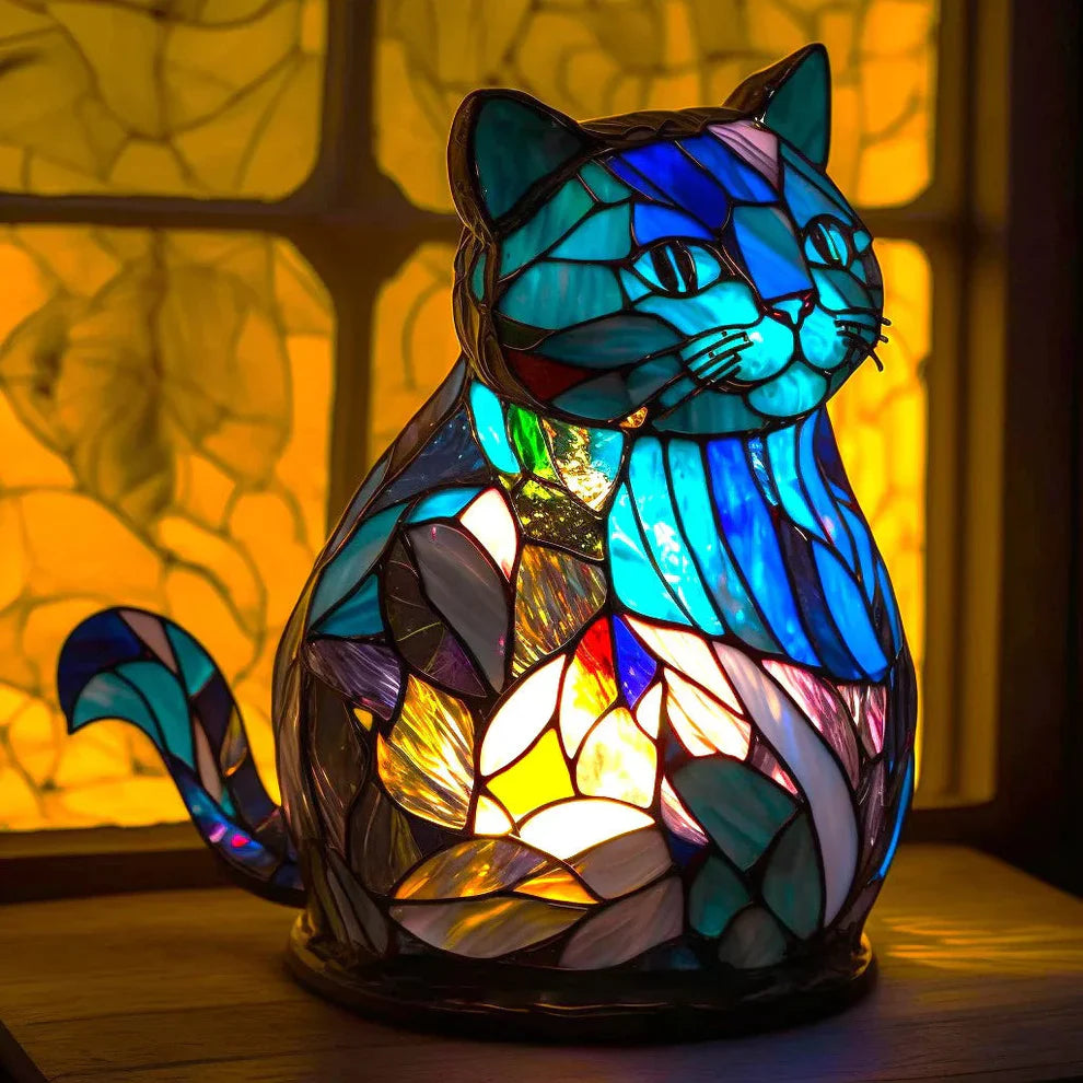 Light Sculptures - Stained Glass Animal-Inspired Lighting - 16 Unique Motifs - USB Rechargeable - 12-16 Hours Battery Life - Enchanting Home Decor