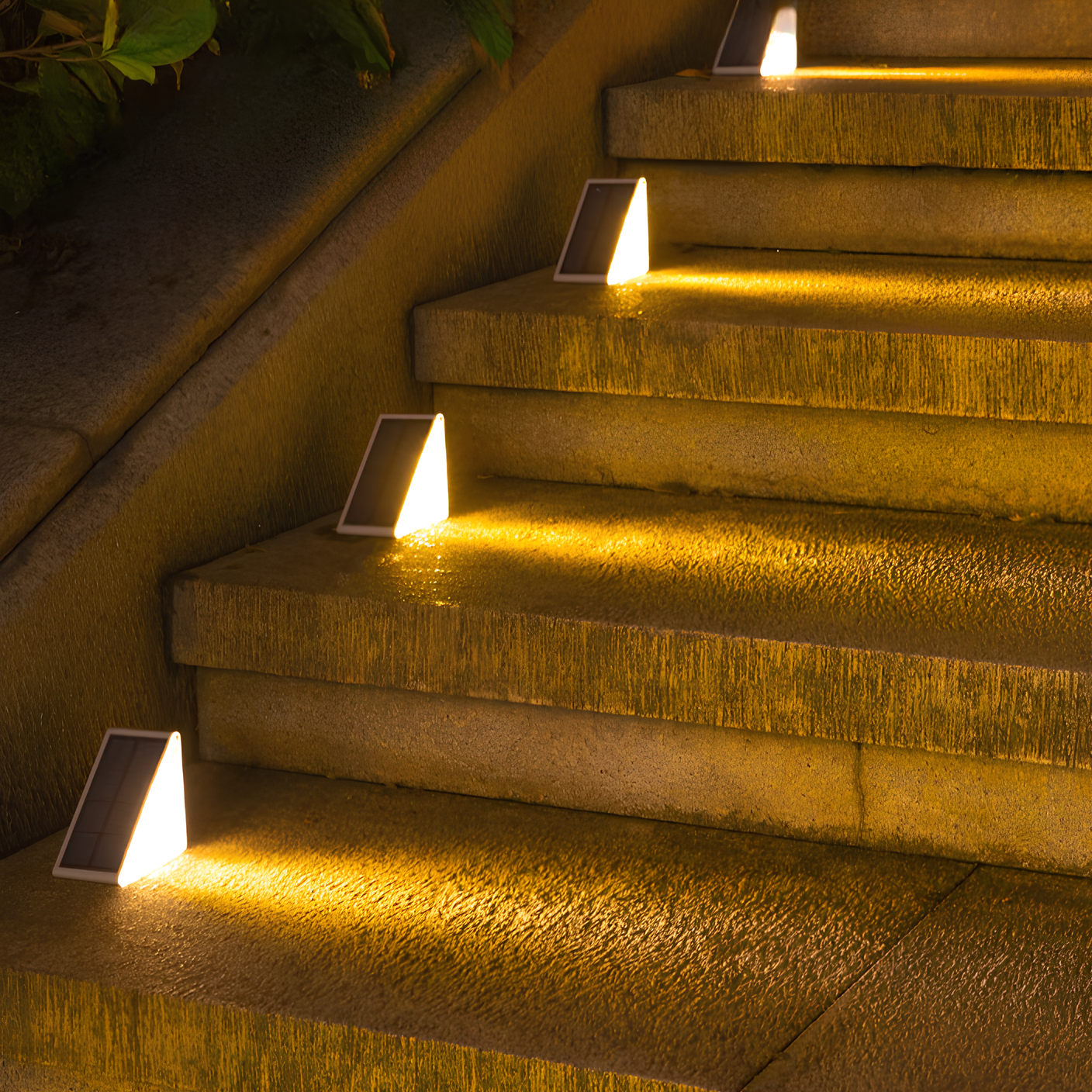 Solar Powered Stair Lights - No Wiring Needed - Waterproof - Solar-Powered LEDs - Easy Installation - 8-10 Hours Illumination - Warm White Glow.