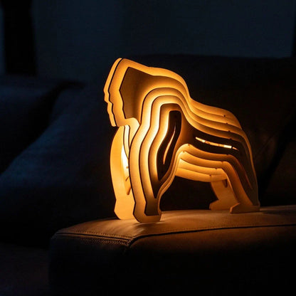 Wooden Animal Light - DIY 3D Puzzle Lamp - Rechargeable - Sensor Control - Warm White Light - Unique Basswood Design - Captivating Home Decor