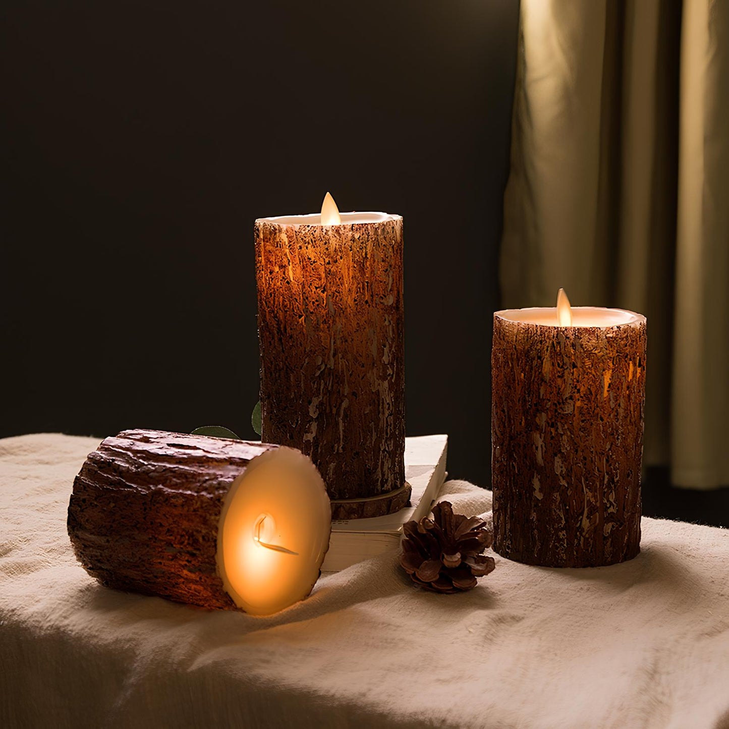 Flameless Block Candles - LED Lights Flicker Like Real Flames - Safe - Stylish & Energy-Efficient - Multiple Designs & Sizes - Perfect for Home Décor or Events