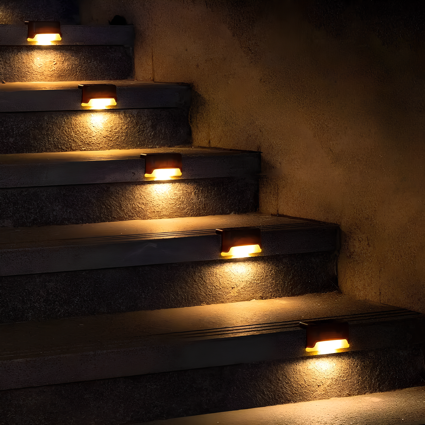 Solar Step Lights - Weather-Resistant LED Lighting - Solar Powered with Automatic Activation - Ideal for Stairs, Patios, and Gardens