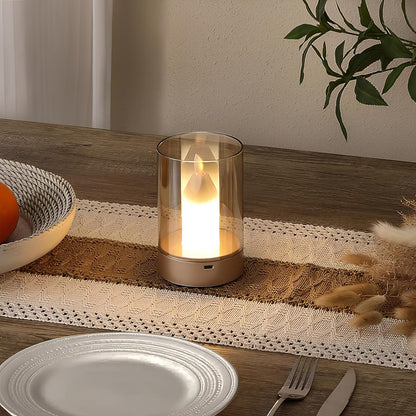 Candle Glow - LED Gesture-Controlled Table Lamp - Sleek Design - Warm White Light - Adjustable Brightness