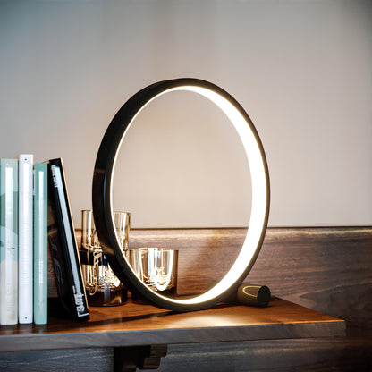 Halo Nightstand Lamp - Dimmable LED Light - Minimalistic Halo Ring Design - Perfect for Bedside or Living Room - 25 cm Diameter - LED Powered