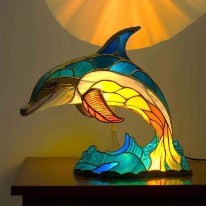 Light Sculptures - Stained Glass Animal-Inspired Lighting - 16 Unique Motifs - USB Rechargeable - 12-16 Hours Battery Life - Enchanting Home Decor