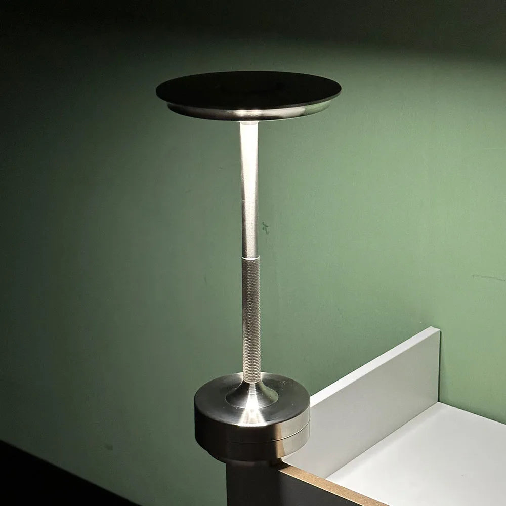 Black Disc Table Lamp – Cordless Rechargeable