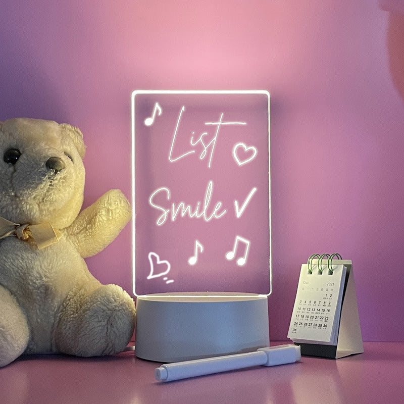 Lighted Message Board – Rechargeable & Battery Powered – Write & Erase Messages – Minimalist Design – USB or AA Powered – Functional & Versatile