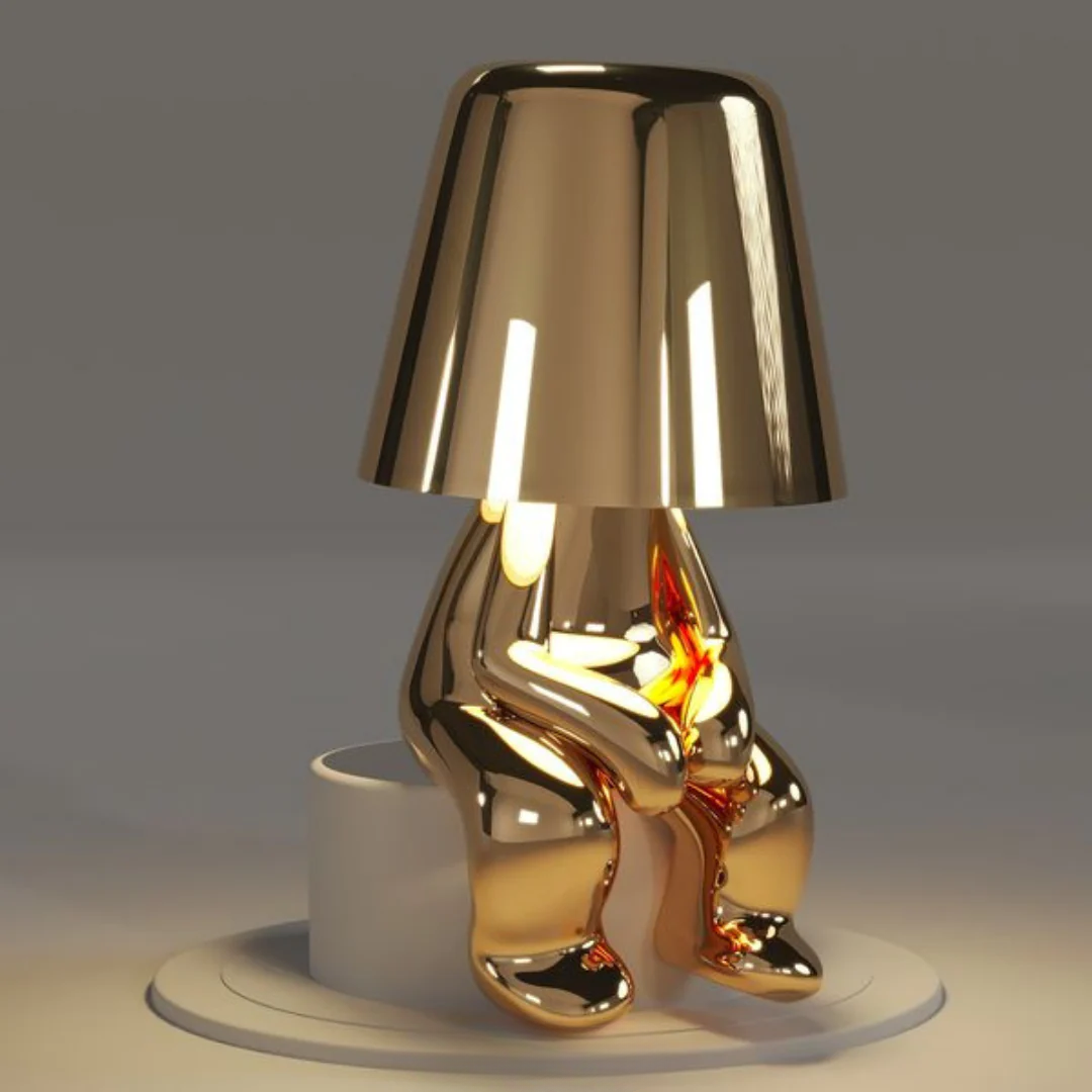 Whimsical Artistic Table Lamp – Touch-Controlled – Dimmable – USB Rechargeable – 8-12 Hours Battery Life – Creative Decor – Resin Material