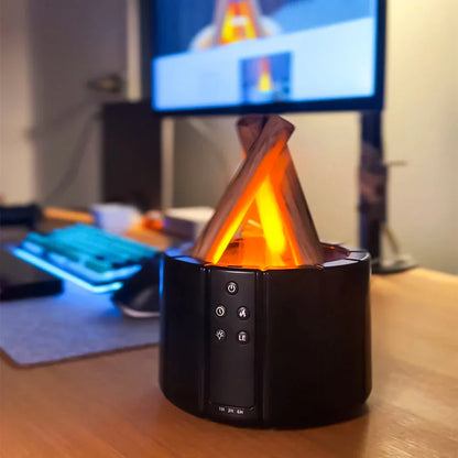 Bonfire Humidifier - Cozy Campfire Design - Hydrates Air & Adds Fragrance - USB Powered - Remote Control - 250ml Tank Capacity