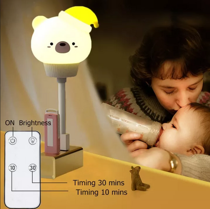 Night Light - Cute Animal Design - Cozy Warm White LED Light - USB Powered - Remote Control with Timer & Adjustable Brightness - Perfect Gift