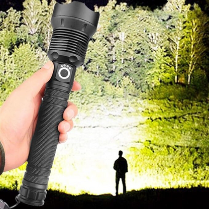 Flashlight - Telescopic Zoom - Ultra-Bright Rechargeable LED - USB-C Powered - Large/Small