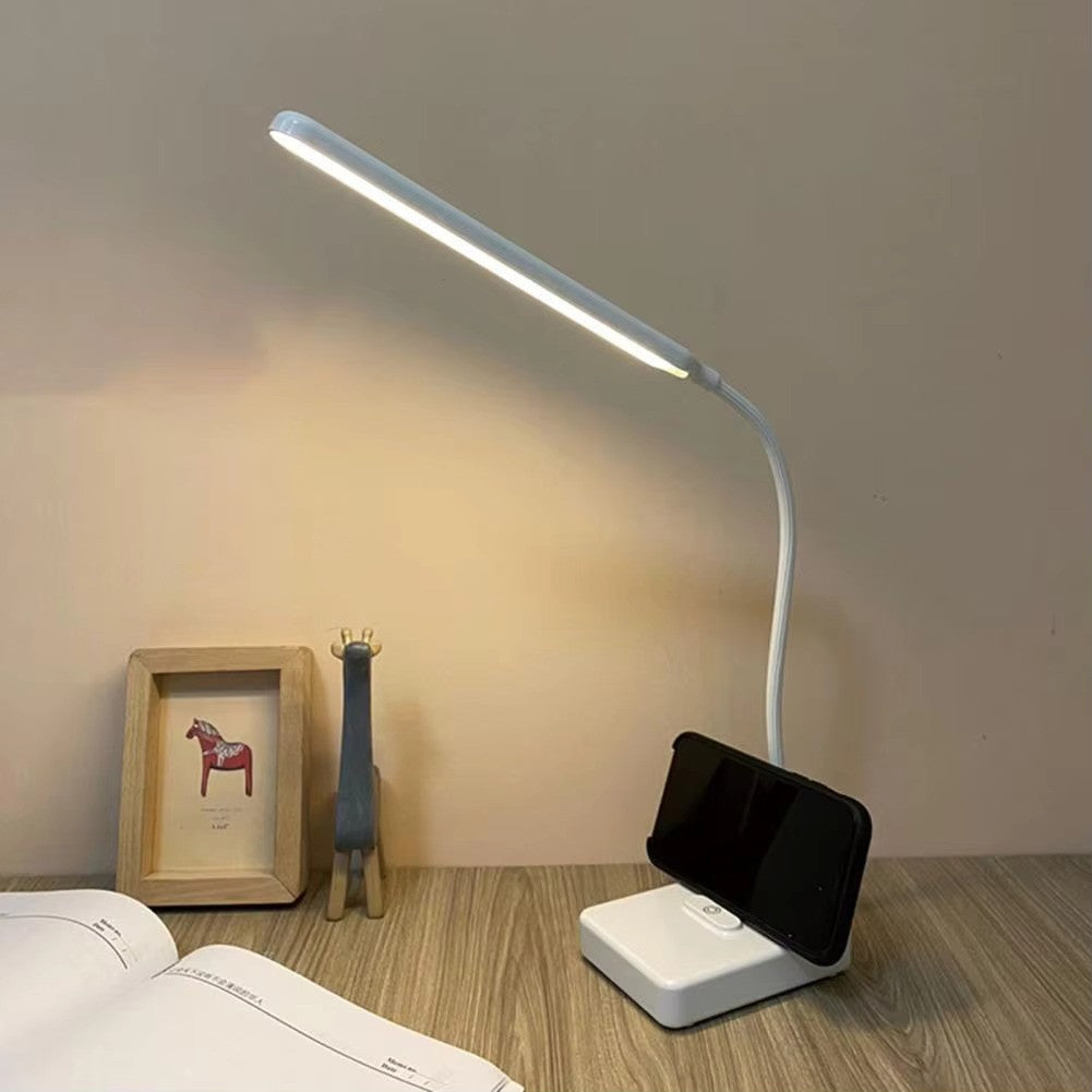 Desk Lamp - Rechargeable or Plug-In Option - Flexible Arm for Custom Lighting - 3 Adjustable Colors - Dimmable Brightness - Perfect for Reading or Working