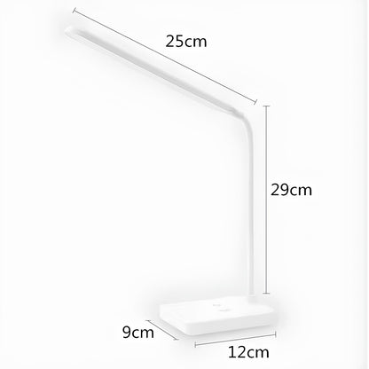 Desk Lamp - Rechargeable or Plug-In Option - Flexible Arm for Custom Lighting - 3 Adjustable Colors - Dimmable Brightness - Perfect for Reading or Working