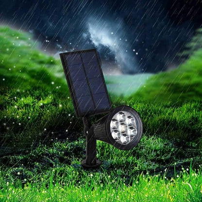 Solar Powered Garden Spotlight - 9 LED Colors - Weather Resistant IP55 - USB-C Charging - 8-12 Hours Cordless Work Time - Adjustable Lighting