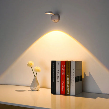 Motion Spotlight - Motion Sensor & 360° Rotation - Dimmable with 3 Color Options - USB-C Rechargeable - Multifunctional Wall or Table Lamp - Easy Installation