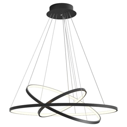 Halo Chandelier - Customizable Concentric Rings Design - Eco-Friendly LED Lighting - Available in Gold, Black, or White - Dimmable Warm or Cool White - 20-100 cm Width