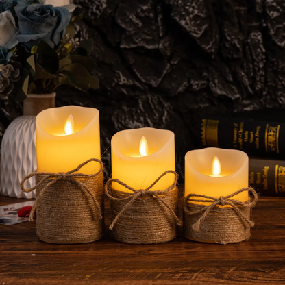 Flameless Block Candles - LED Lights Flicker Like Real Flames - Safe - Stylish & Energy-Efficient - Multiple Designs & Sizes - Perfect for Home Décor or Events