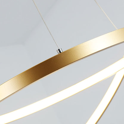 Halo Chandelier - Customizable Concentric Rings Design - Eco-Friendly LED Lighting - Available in Gold, Black, or White - Dimmable Warm or Cool White - 20-100 cm Width