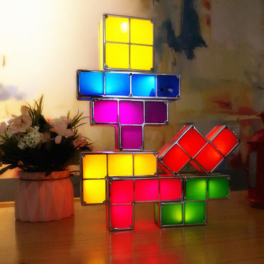 Tetra Blocks Light - Stackable LED Pieces - Creative Home Decor - 7 Colorful Shapes - 220V - 5W - ABS Material - Perfect for Playful Spaces