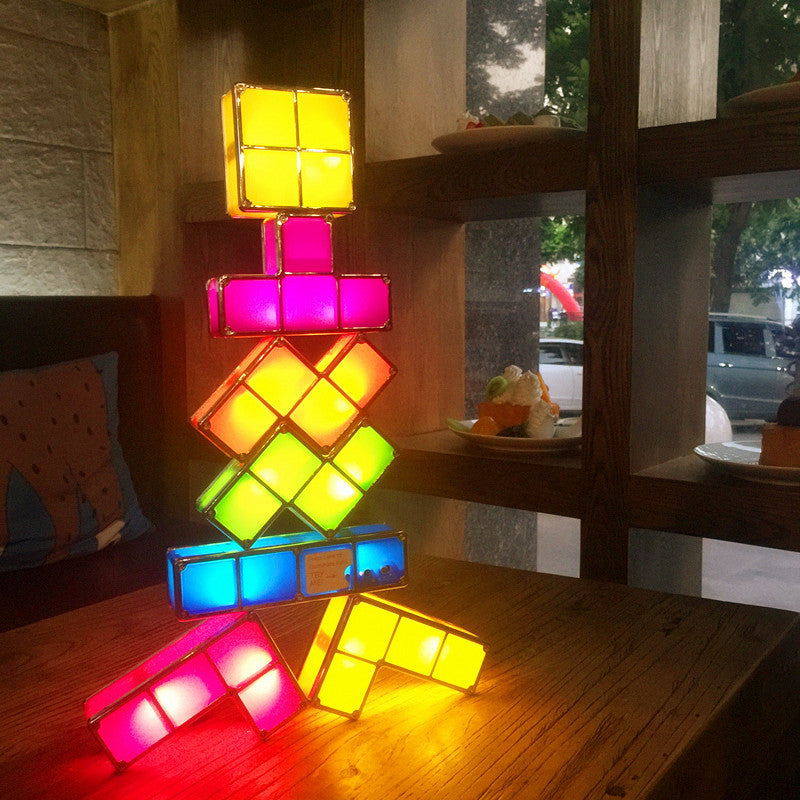 Tetra Blocks Light - Stackable LED Pieces - Creative Home Decor - 7 Colorful Shapes - 220V - 5W - ABS Material - Perfect for Playful Spaces