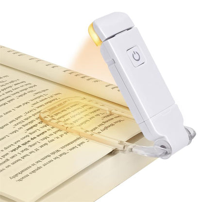 Book Reading Light - Adjustable Brightness & Color - Portable & USB Rechargeable - Flexible Design - Blocks 99.95% Blue Light - 8 Hours of Use