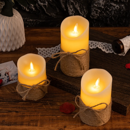 Flameless Block Candles - LED Lights Flicker Like Real Flames - Safe - Stylish & Energy-Efficient - Multiple Designs & Sizes - Perfect for Home Décor or Events