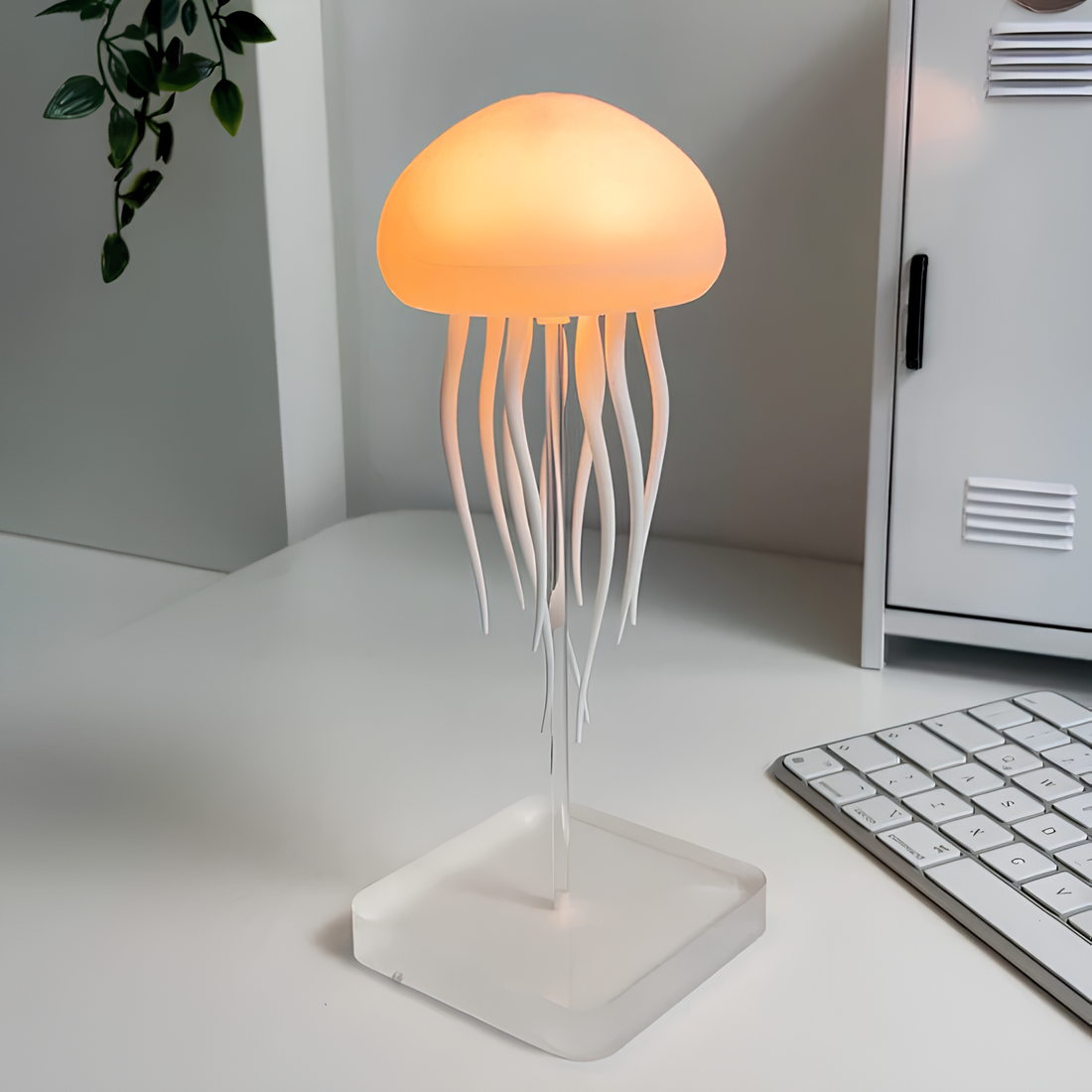 Floating Glow Jellyfish Lamp – USB Rechargeable – 72 Color Options – Interactive Sound or Touch Control – Dancing Tentacles – Ideal for Relaxation & Décor