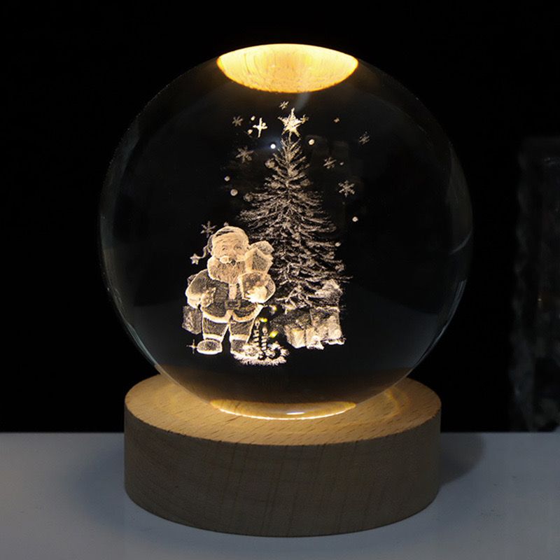 Crystal Balls - 3D Engraved Space Scenes - Warm White LED Light - USB Powered - Perfect Gift for Stargazing Lovers - Ideal Night Light