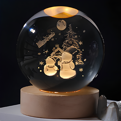 Crystal Balls - 3D Engraved Space Scenes - Warm White LED Light - USB Powered - Perfect Gift for Stargazing Lovers - Ideal Night Light