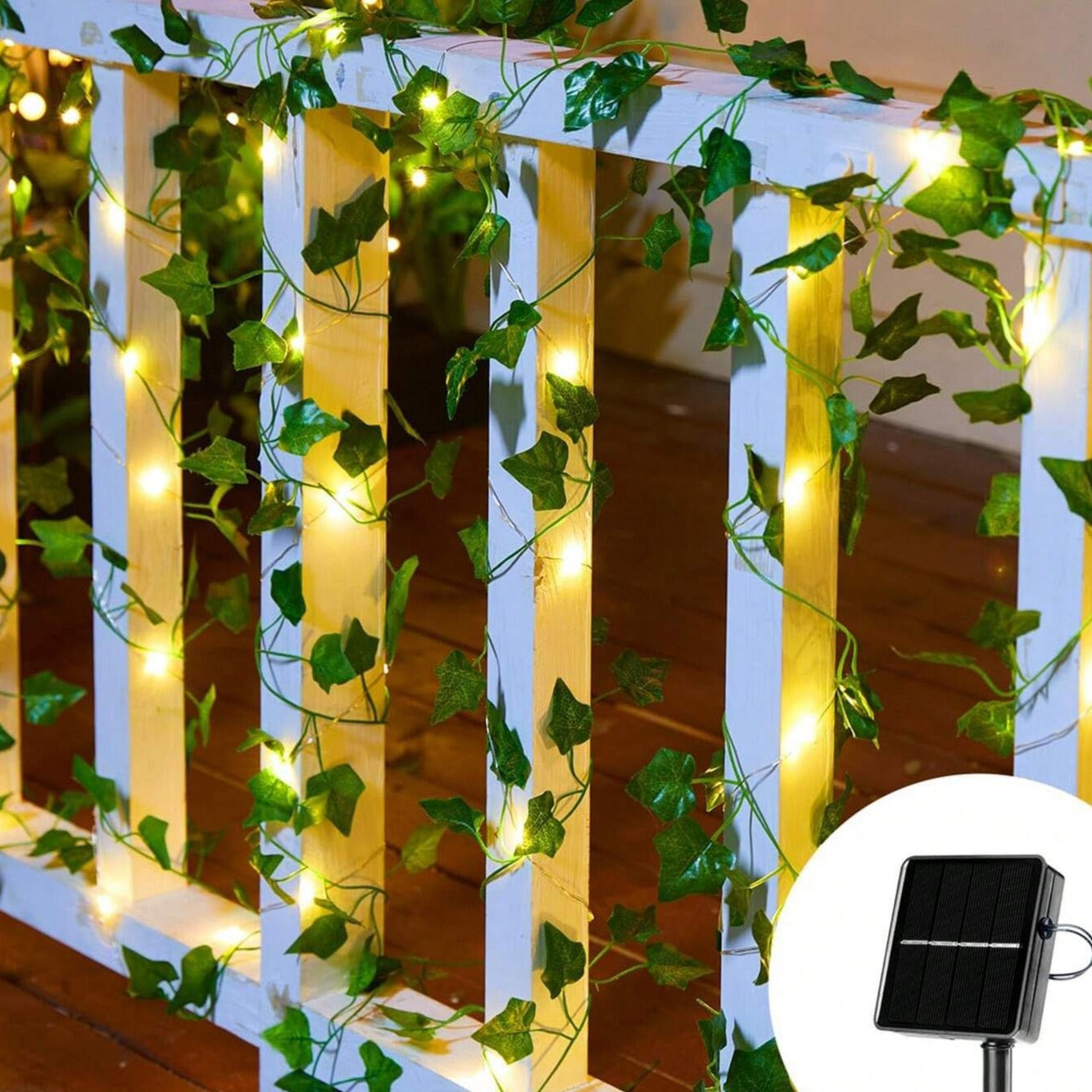 Garland Vine Light - Solar Powered & Waterproof - Nature-Inspired LED Design - Perfect for Indoor & Outdoor Use - Multiple Lighting Colors - Eco-Friendly Decor