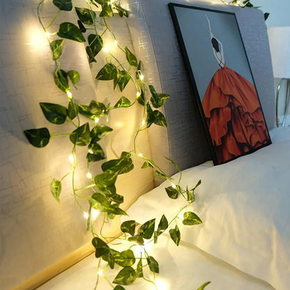 Garland Vine Light - Solar Powered & Waterproof - Nature-Inspired LED Design - Perfect for Indoor & Outdoor Use - Multiple Lighting Colors - Eco-Friendly Decor