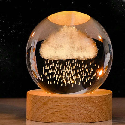 Crystal Balls - 3D Engraved Space Scenes - Warm White LED Light - USB Powered - Perfect Gift for Stargazing Lovers - Ideal Night Light