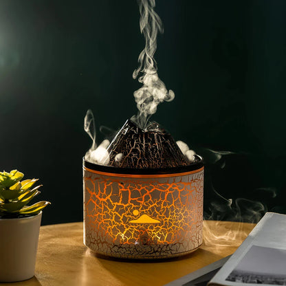 Volcano Humidifier - USB-Powered - Aromatherapy Diffuser with 7-Color Lighting - 2 Spray Modes - Hydrates Skin & Enhances Relaxation