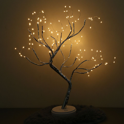 Fairy Tree - Adjustable Branches with 36 Pearls or 108 Glittering Drops - USB or Battery Powered - Cozy Warm White Light - Perfect Gift for Home or Garden