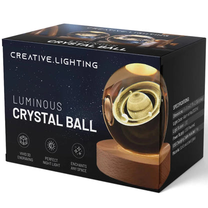 Crystal Balls - 3D Engraved Space Scenes - Warm White LED Light - USB Powered - Perfect Gift for Stargazing Lovers - Ideal Night Light