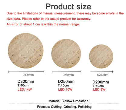 Verthara Premium Round Travertine Stone Outdoor Wall Light