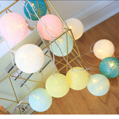 Cotton Ball Garland - Cozy Lighting with USB or Battery Power - Multiple Lengths & Color Combinations - Relaxing Atmosphere for Home Décor or Gifts