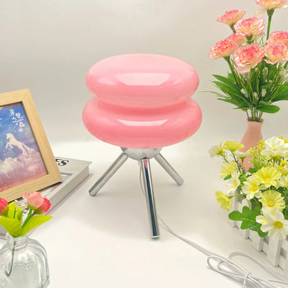 Tripod Double Donut Glass Lamp – USB Powered Dimmable