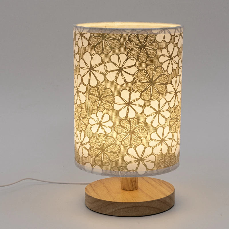 Nordic Wooden Bedside Table Lamp – USB Powered