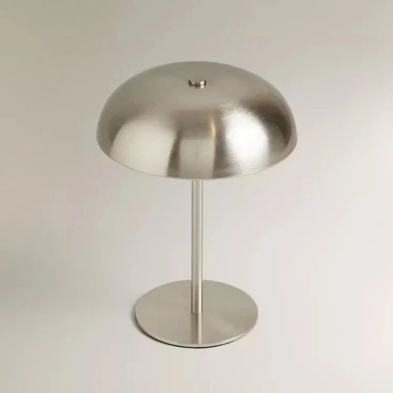 Satin Steel Dome Table Lamp – Cordless Rechargeable