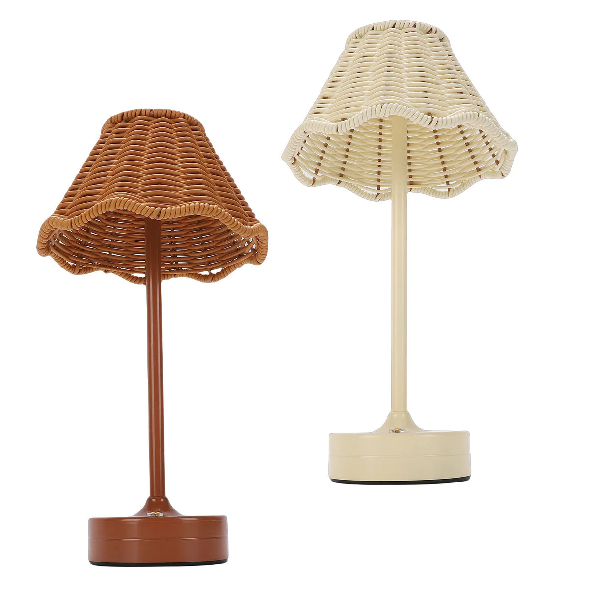 Vintage Rattan Table Lamp – Cordless Rechargeable