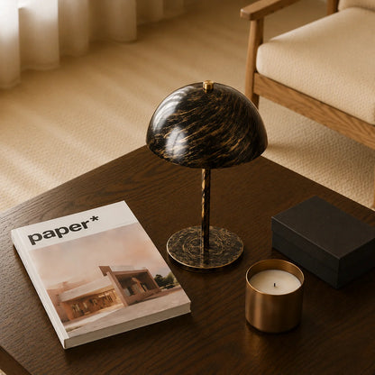 Minimalist Mushroom Table Lamp – Cordless Rechargeable