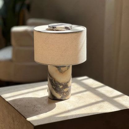 Marble Bedside Table Lamp – USB Powered Dimmable