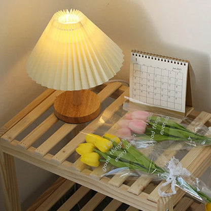Nordic Pleated Table Lamp – USB Powered Dimmable