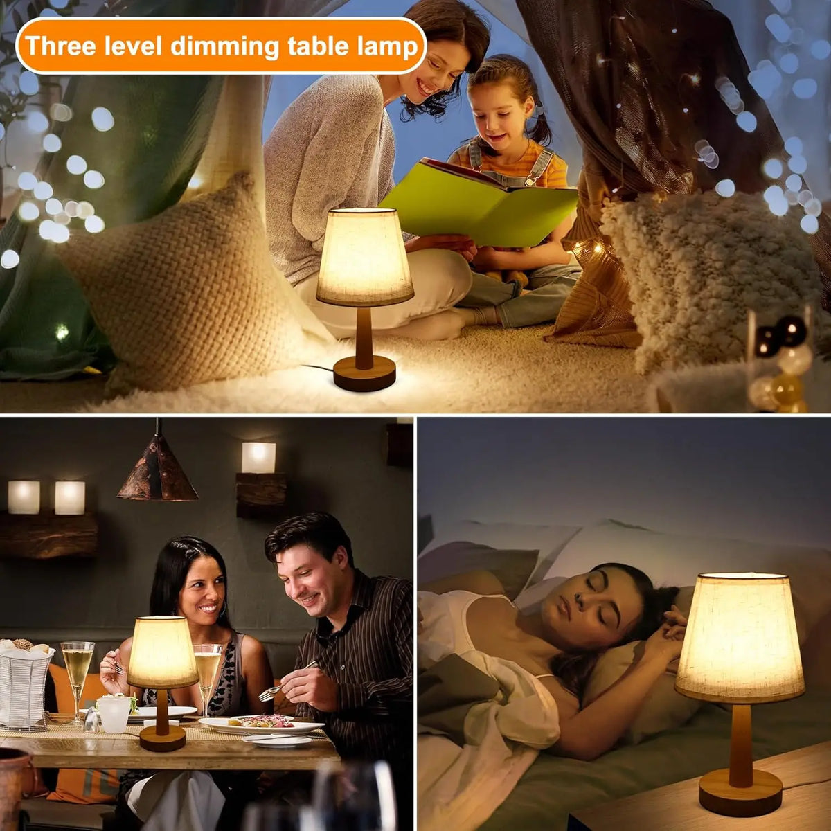 Nordic Wooden Desk Lamp – USB Powered Dimmable