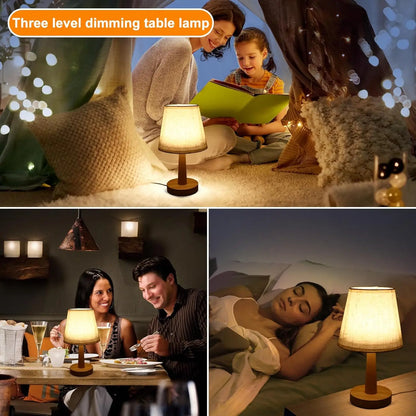 Nordic Wooden Desk Lamp – USB Powered Dimmable