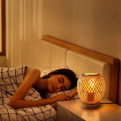 Vintage Rattan Table Lamp