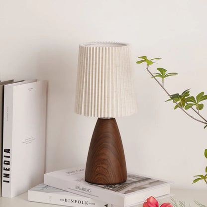 Vintage Pleated Table Lamp – USB Powered Dimmable
