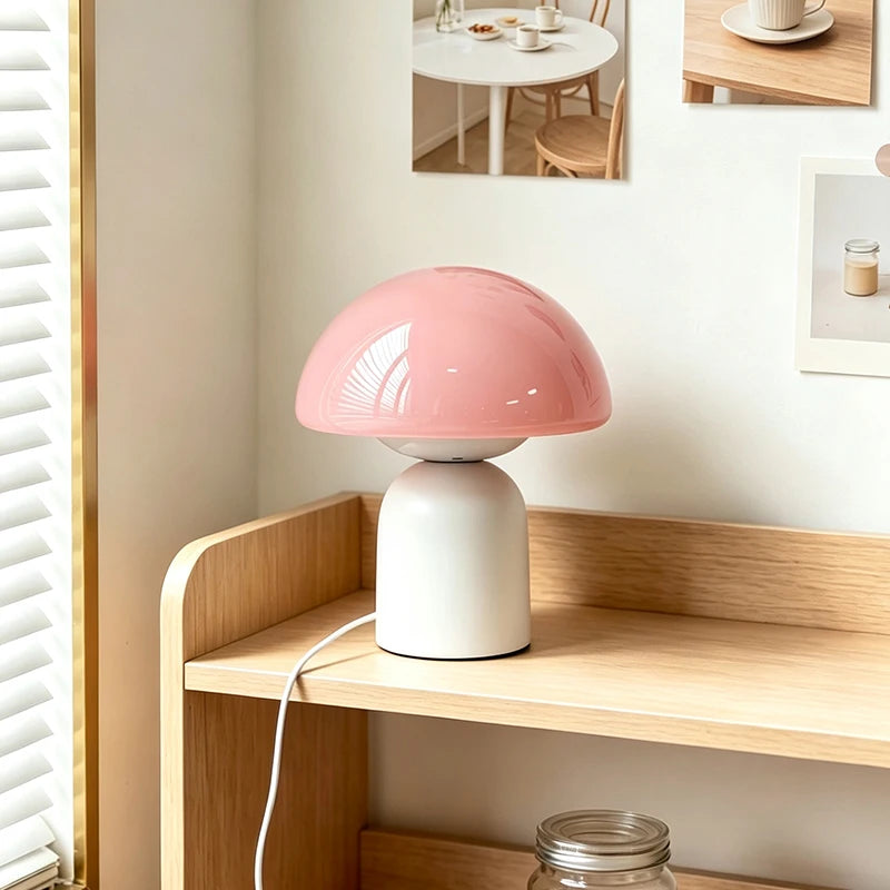 Marble Murano Glass Mushroom Table Lamp – Dimmable Touch Control